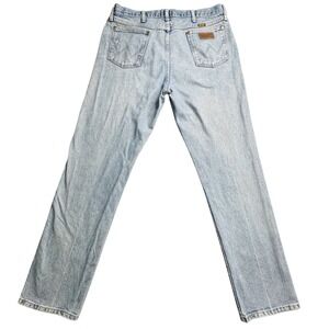 VTG Wrangler 47MWZSW Jeans Mens 36x34 Light Wash Blue Denim Cotton Classic Fit